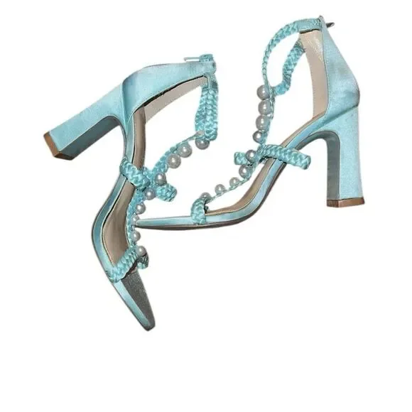 Betsey Johnson Elegant Blue Strappy Women's Sandals Size 6 - Picture 4 of 5